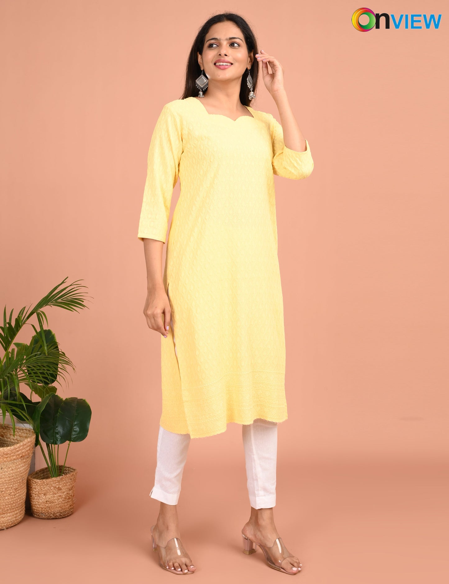 ONVIEW | 182 | CHIKANKARI DESIGN NECK