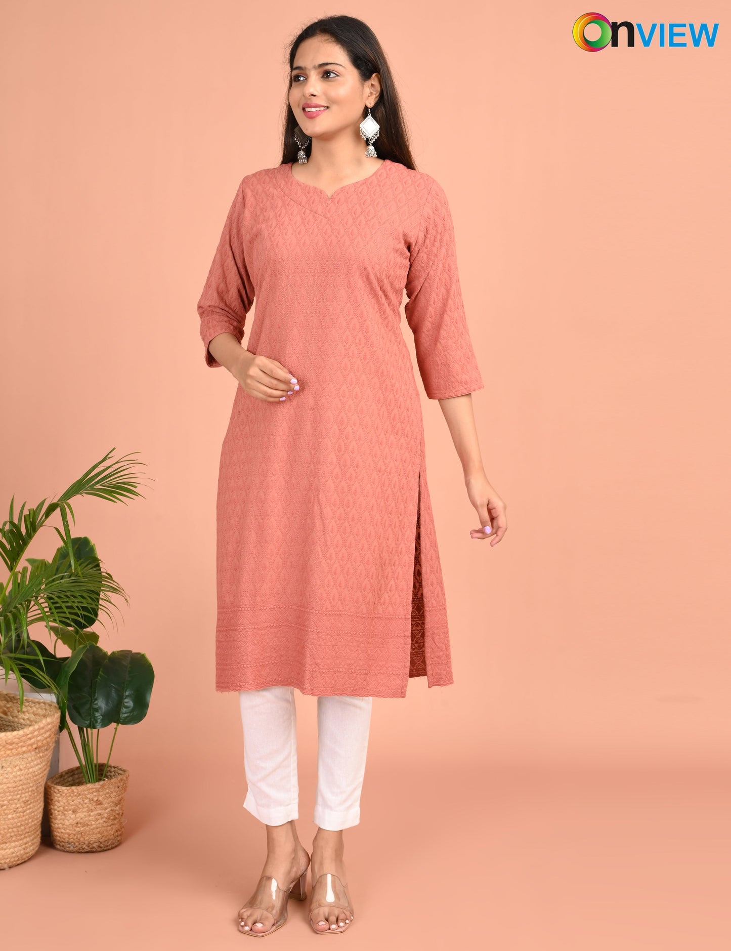 ONEVIEW | 195 | CHIKANKARI DESIGN NECK