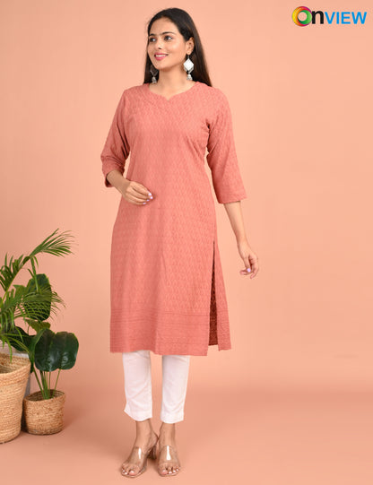 ONEVIEW | 195 | CHIKANKARI DESIGN NECK