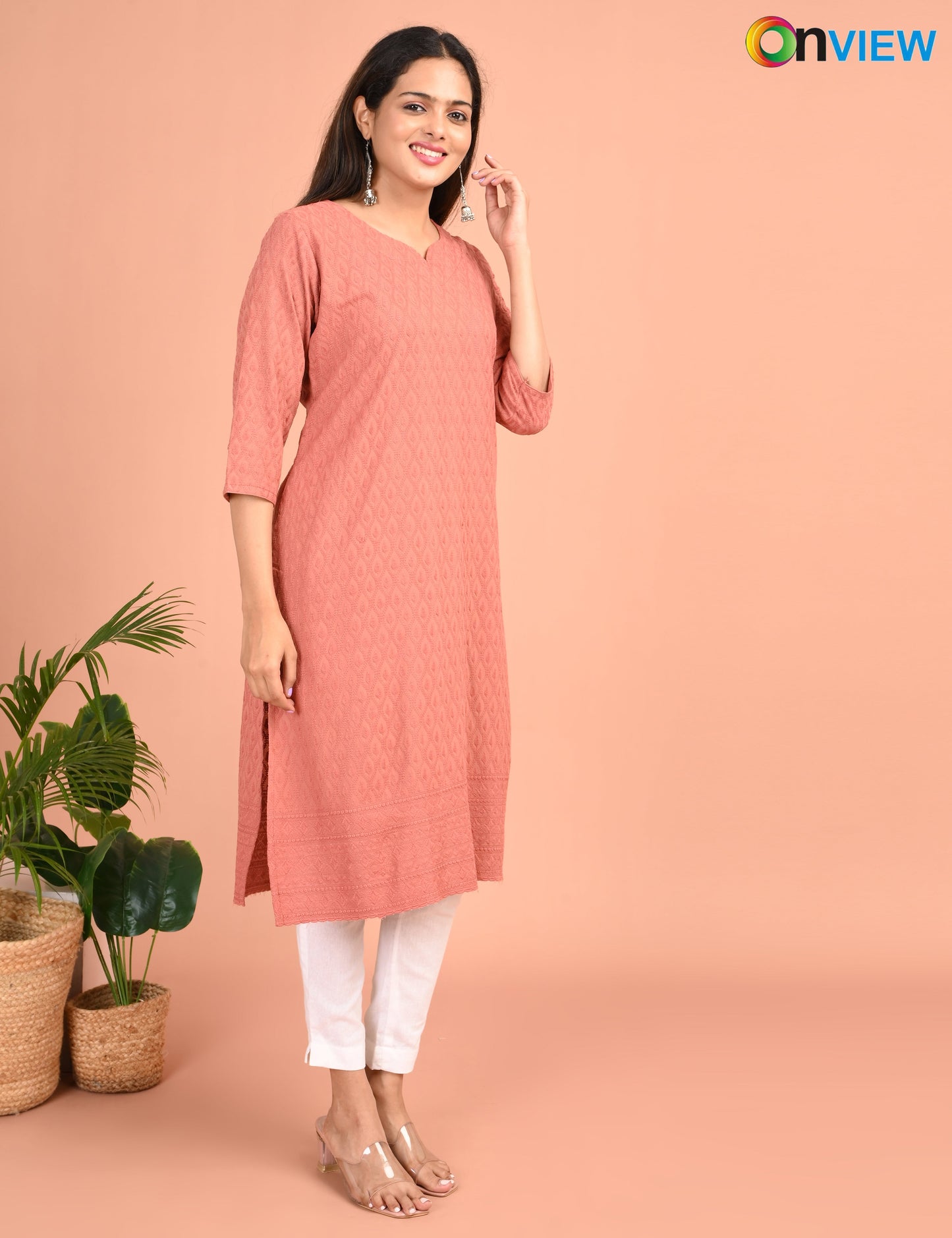 ONEVIEW | 195 | CHIKANKARI DESIGN NECK