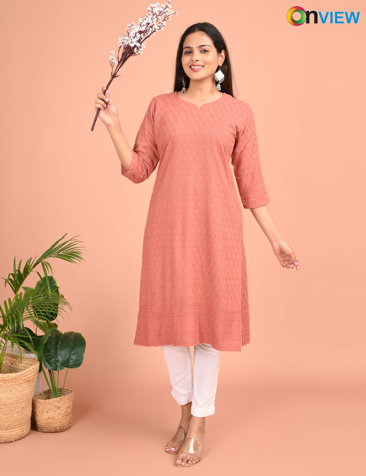 ONEVIEW | 195 | CHIKANKARI DESIGN NECK