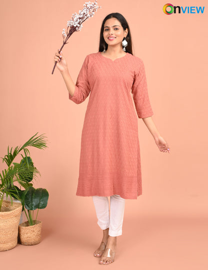 ONEVIEW | 195 | CHIKANKARI DESIGN NECK