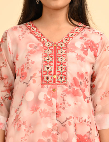 ONVIEW | 289 | A LINE ORGANZA EMBROIDARY UMBRELLA  WITH LINING