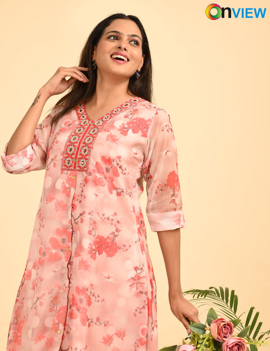 ONVIEW | 289 | A LINE ORGANZA EMBROIDARY UMBRELLA  WITH LINING