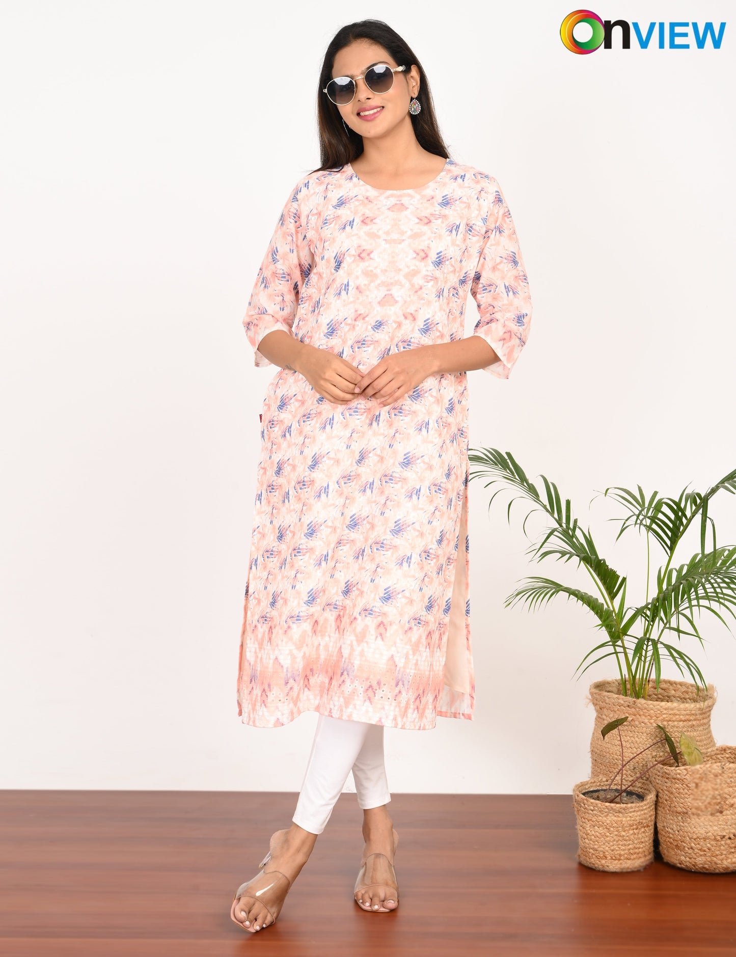 ONVIEW | 512 | COTTON CHIKANKARI WORK WITH DIGITAL PRINT