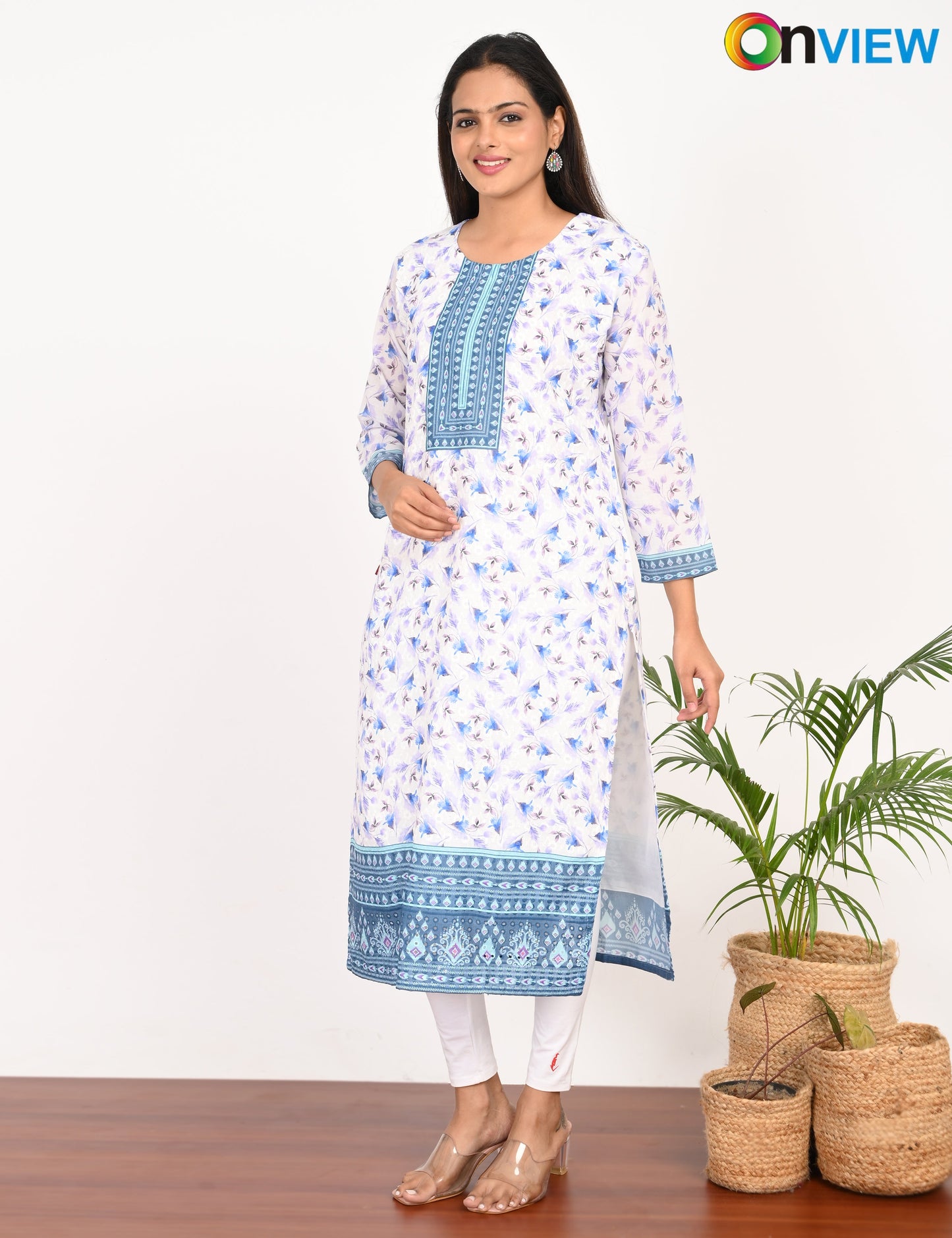 ONVIEW | 514 | COTTON CHIKANAKRINWORK WITH DIGITAL PRINT