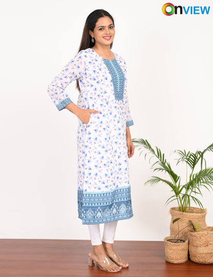 ONVIEW | 514 | COTTON CHIKANAKRINWORK WITH DIGITAL PRINT