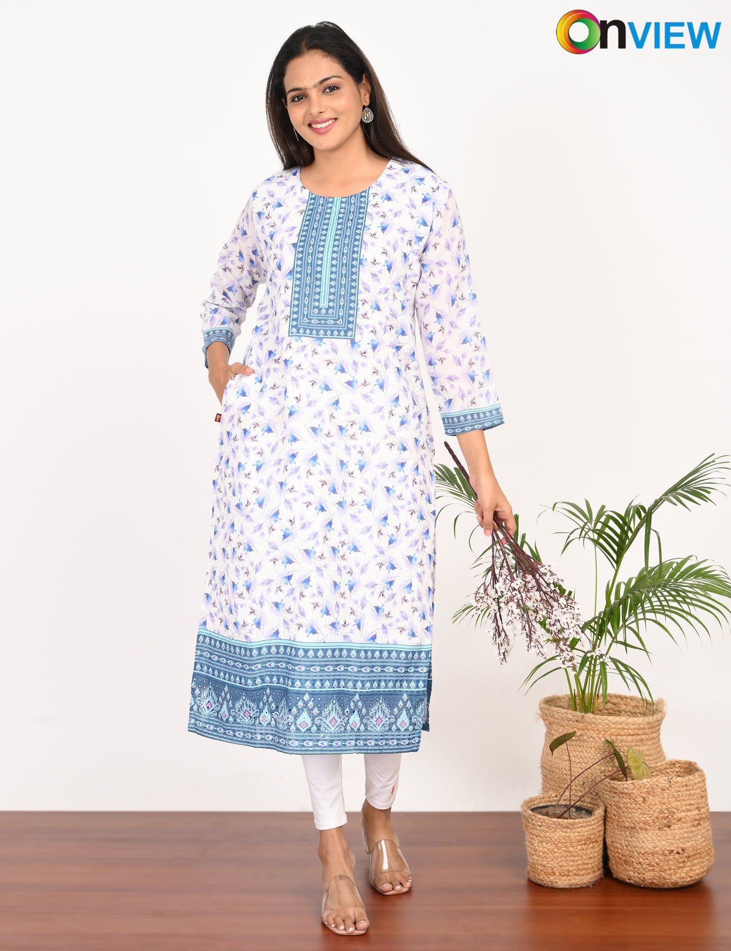 ONVIEW | 514 | COTTON CHIKANAKRINWORK WITH DIGITAL PRINT