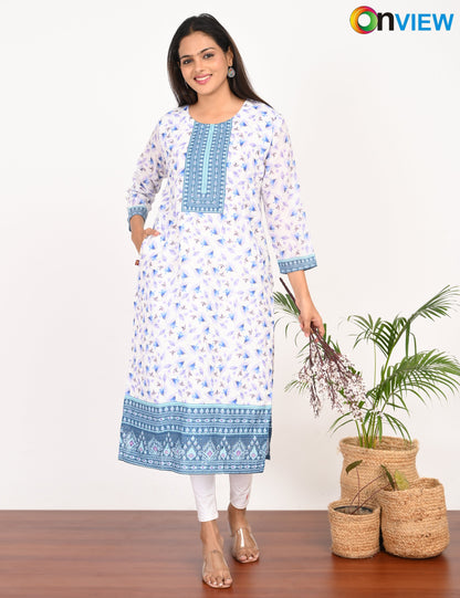 ONVIEW | 514 | COTTON CHIKANAKRINWORK WITH DIGITAL PRINT