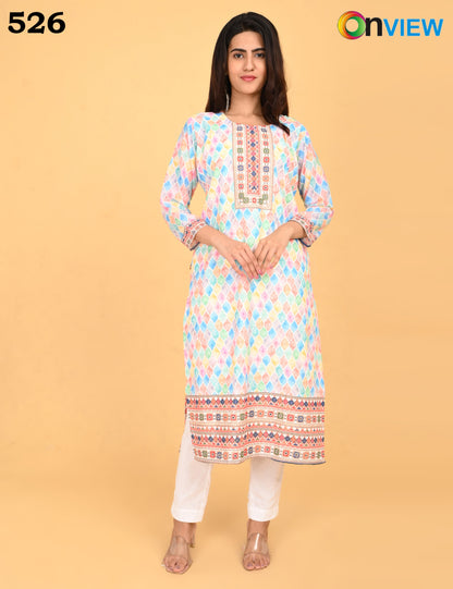 ONVIEW | 526 | COTTON CHIKANKARI WORK WITH DIGITAL PRINT