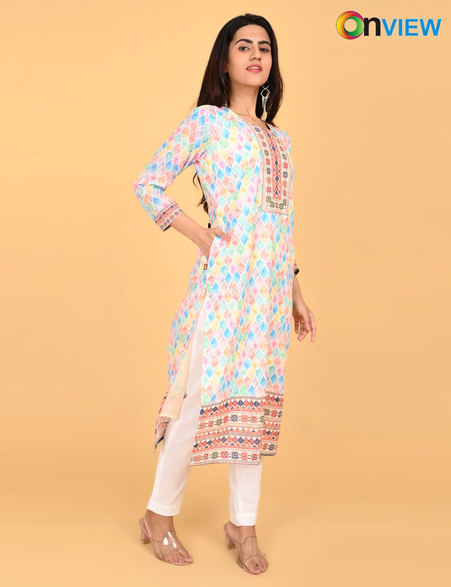 ONVIEW | 526 | COTTON CHIKANKARI WORK WITH DIGITAL PRINT