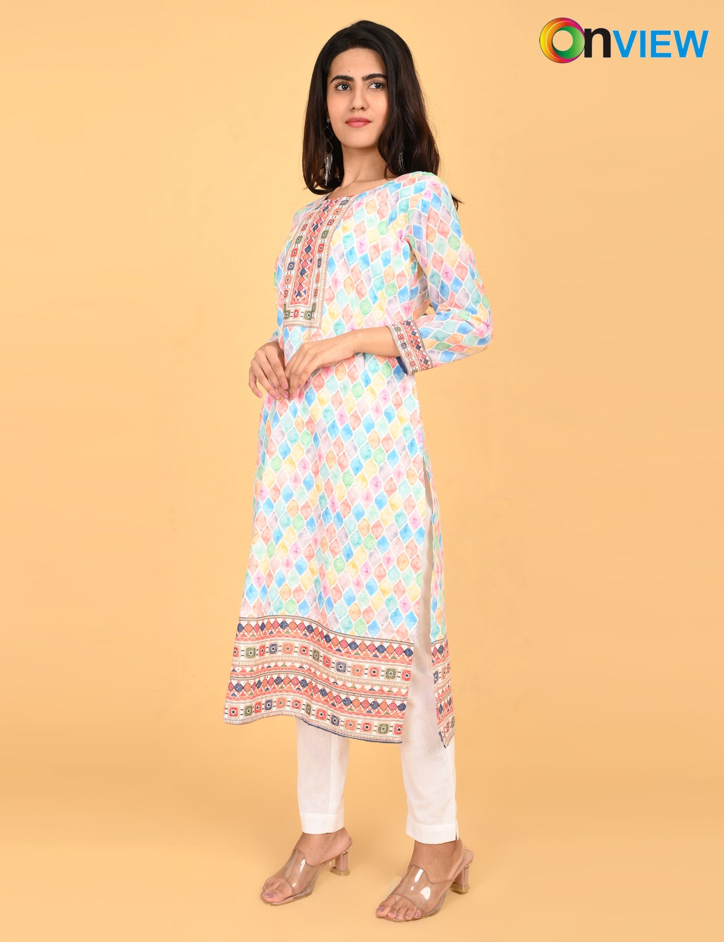 ONVIEW | 526 | COTTON CHIKANKARI WORK WITH DIGITAL PRINT